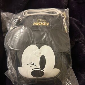 Primark Mickey Mouse Black and White Bag with Gold Accents